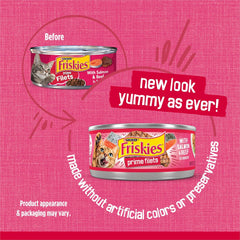 Purina Friskies Prime Filets With Salmon and Beef in Sauce High Protein Wet Cat Food - (Pack of 24) 5.5 oz. Cans