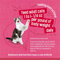 Purina Friskies Prime Filets With Salmon and Beef in Sauce High Protein Wet Cat Food - (Pack of 24) 5.5 oz. Cans