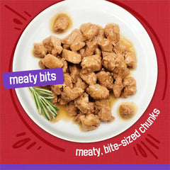 Purina Friskies Wet Cat Food, Meaty Bits With Beef in Gravy - (Pack of 24) 5.5 oz. Cans