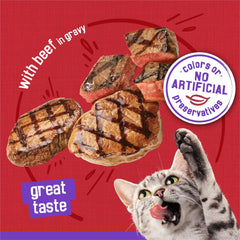 Purina Friskies Wet Cat Food, Meaty Bits Chicken Dinner in Gravy - (Pack of 24) 5.5 oz. Cans