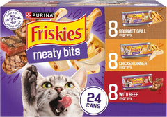 Purina Friskies Wet Cat Food, Meaty Bits Chicken Dinner in Gravy - (Pack of 24) 5.5 oz. Cans (Copy)