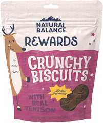 Natural Balance Limited Ingredient Rewards Crunchy Biscuits, Grain-Free Dog Treats for Adult Dogs of All Breeds, Venison Recipe, 14 Ounce (Pack of 1)