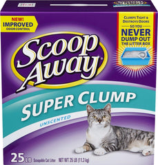 Scoop Away Super Clump with Ammonia Shield, Unscented Cat Litter, 25 Pound Carton