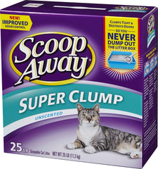 Scoop Away Super Clump with Ammonia Shield, Unscented Cat Litter, 25 Pound Carton