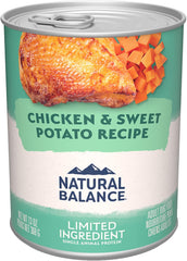Natural Balance Limited Ingredient Diet Chicken & Sweet Potato | Adult Grain-Free Wet Canned Dog Food | 13-oz. Can, (Pack of 12)