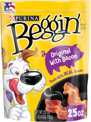 Purina Beggin' Strips Dog Treats, Original With Bacon Flavor - 25 oz. Pouches