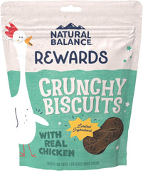 Natural Balance Limited Ingredient Rewards Crunchy Biscuits, Grain-Free Dog Treats for Adult Dogs of All Breeds, Chicken & Sweet Potato Recipe
