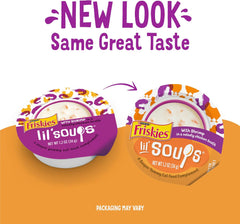 Purina Friskies Grain Free Lickable Cat Food Toppers Lil’ Soups With Shrimp in a Velvety Chicken Broth - (Pack of 8) 1.2 oz. Cups