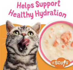 Purina Friskies Grain Free Lickable Cat Food Toppers Lil’ Soups With Sockeye Salmon in Chicken Broth - (Pack of 8) 1.2 oz. Cups