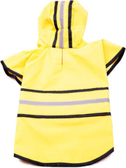 SPOT Rainy Days Slicker - Yellow Dog Rain Jacket With Hood, Reflective Strip for Safety, Leash Hole & Adjustable Velcro Belly Strap, 100% Polyester Water Resistant Pet Raincoat - XX-Large, 25in Long