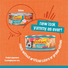 Purina Friskies Wet Cat Food Tasty Treasures With Chicken and Tuna in Gravy (Scallop Flavor) - (Pack of 24) 5.5 oz. Cans
