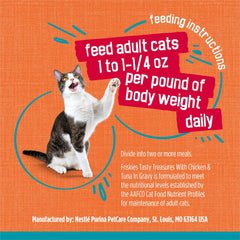 Purina Friskies Wet Cat Food Tasty Treasures With Chicken and Tuna in Gravy (Scallop Flavor) - (Pack of 24) 5.5 oz. Cans