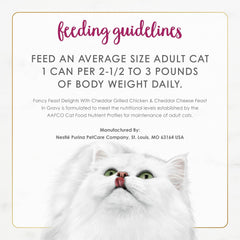 Purina Fancy Feast Delights With Cheddar Grilled Chicken and Cheddar Cheese Feast in Wet Cat Food Gravy Cat Food - (Pack of 24) 3 oz. Cans