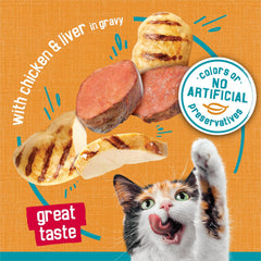 Purina Friskies Wet Cat Food Tasty Treasures With Chicken in Gravy (With Liver) - (Pack of 24) 5.5 oz. Cans