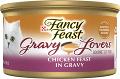 Purina Fancy Feast Gravy Lovers Chicken Feast in Gravy Grilled Gourmet Cat Food in Wet Cat Food Gravy - (Pack of 24) 3 oz. Cans
