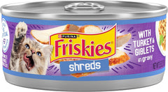 Purina Friskies Shreds With Turkey and Giblets in Gravy Wet Cat Food - (Pack of 24) 5.5 oz. Cans