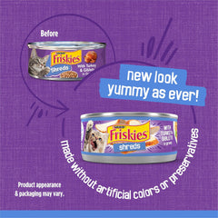 Purina Friskies Shreds With Turkey and Giblets in Gravy Wet Cat Food - (Pack of 24) 5.5 oz. Cans