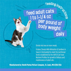 Purina Friskies Shreds With Whitefish and Sardines in Sauce Wet Cat Food - (Pack of 24) 5.5 oz. Cans