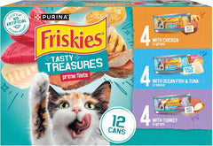 Purina Friskies Gravy Wet Cat Food Variety Pack, Tasty Treasures Prime Filets - (12) 5.5 oz. Cans