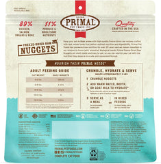 Primal Freeze Dried Raw Cat Food Nuggets Chicken & Salmon, Complete & Balanced Meal or Topper, Premium, Healthy, Grain Free, High Protein Raw Cat Food with Probiotics
