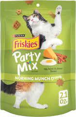 Purina Friskies Natural Cat Treats, Party Mix Natural Yums With Real Chicken & Vitamins, Minerals & Nutrients - (Pack of 10) 2.1 oz. Pouches