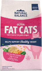 Natural Balance Fat Cats Low-Calorie Dry Cat Food for Overweight Adult Cats, Chicken Meal, Salmon Meal, Garbanzo Beans, Peas & Oat Groats Recipe, 15 Pound (Pack of 1)