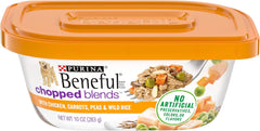 Beneful Wet Dog Food, Chopped Blends, With Chicken Carrots Peas & Wild Rice 10-Ounce Tub, Pack Of 8