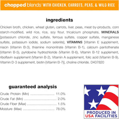 Beneful Wet Dog Food, Chopped Blends, With Chicken Carrots Peas & Wild Rice 10-Ounce Tub, Pack Of 8