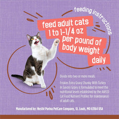 Purina Friskies Extra Gravy Wet Cat Food Chunky With Turkey in Savory Gravy - (Pack of 24) 5.5 oz. Cans