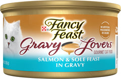 Purina Fancy Feast Gravy Lovers Salmon and Sole Feast Grilled Gourmet Cat Food in Wet Cat Food Gravy - (Pack of 24) 3 oz. Cans