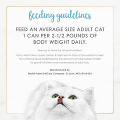 Purina Fancy Feast Gravy Lovers Salmon and Sole Feast Grilled Gourmet Cat Food in Wet Cat Food Gravy - (Pack of 24) 3 oz. Cans