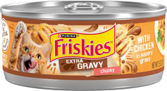 Purina Friskies Extra Gravy Wet Cat Food Chunky Chicken in Savory Gravy - (Pack of 24) 5.5 oz. Cans