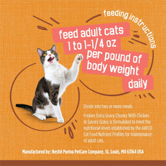 Purina Friskies Extra Gravy Wet Cat Food Chunky Chicken in Savory Gravy - (Pack of 24) 5.5 oz. Cans