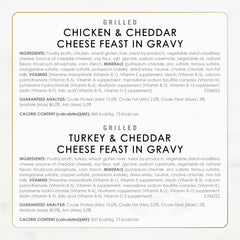 Purina Fancy Feast Delights with Cheddar Grilled Chicken, Turkey or Whitefish and Cheddar Cheese Feast in Gravy Wet Cat Food Variety Pack - (Pack of 24) 3 oz. Cans