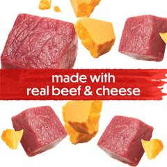 Purina Beneful Made in USA Facilities Dog Treats, Baked Delights Hugs With Real Beef & Cheese - 8.5 Ounce (Pack of 4)