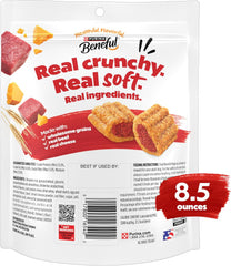 Purina Beneful Made in USA Facilities Dog Treats, Baked Delights Hugs With Real Beef & Cheese - 8.5 Ounce (Pack of 4)