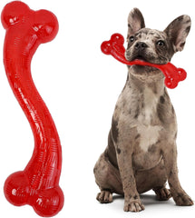 SPOT Play Strong S-Shaped Bone Dog Toy | Interactive Durable Rubber Dog Toy for Aggressive Chewers | Hollow Center Ideal for Treats | 12”, Red