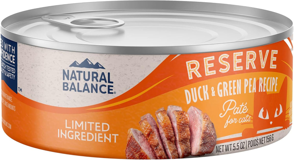 Natural Balance Limited Ingredient Adult Grain-Free Wet Canned Cat Food, Duck & Green Pea Recipe