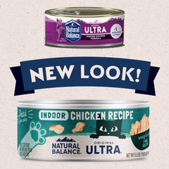 Natural Balance Ultra Premium Chicken Indoor Cat Food | Wet Canned Food for Cats | 5.5-oz. Can, (Pack of 24)