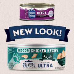 Natural Balance Ultra Premium Chicken Indoor Cat Food | Wet Canned Food for Cats | 5.5-oz. Can, (Pack of 24)
