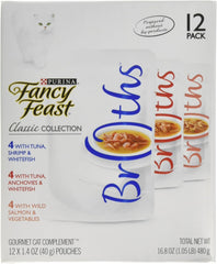 Purina Fancy Feast Broths Classic V-Pack Food, (12ct)