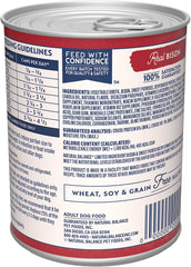 Natural Balance Limited Ingredient Adult Grain-Free Wet Canned Dog Food, Reserve Bison & Sweet Potato Recipe, 13 Ounce (Pack of 12)