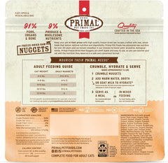 Primal Freeze Dried Raw Cat Food Nuggets Pork, Complete & Balanced Meal or Topper, Premium, Healthy, Grain Free, High Protein Raw Cat Food with Probiotics