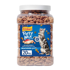 Purina Friskies Party Mix Beachside Crunch Canister (Shrimp Crab and Tuna Flavours, 20 oz)