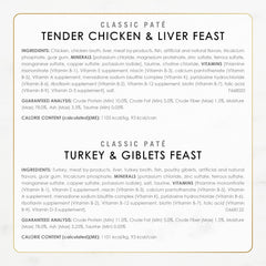 Fancy Feast Poultry and Beef Feast Classic Pate Collection Grain Free Wet Cat Food Variety Pack - (Pack of 30) 3 oz. Cans