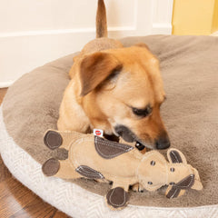 SPOT Dura-Fused Leather Barnyard Animals - Stuffed Dog Toy with Squeaker, Real Leather & Jute Fabric, For Light to Moderate Chewers, Great for Adult Dogs and Puppies - 11in, Assorted Styles