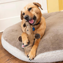 SPOT Dura-Fused Leather Barnyard Animals - Stuffed Dog Toy with Squeaker, Real Leather & Jute Fabric, For Light to Moderate Chewers, Great for Adult Dogs and Puppies - 11in, Assorted Styles