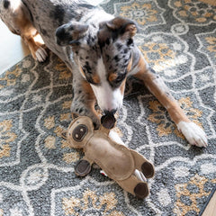 SPOT Dura-Fused Leather Barnyard Animals - Stuffed Dog Toy with Squeaker, Real Leather & Jute Fabric, For Light to Moderate Chewers, Great for Adult Dogs and Puppies - 11in, Assorted Styles