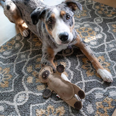 SPOT Dura-Fused Leather Barnyard Animals - Stuffed Dog Toy with Squeaker, Real Leather & Jute Fabric, For Light to Moderate Chewers, Great for Adult Dogs and Puppies - 11in, Assorted Styles