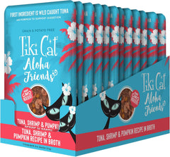 Tiki Cat Aloha Friends Grain-Free, Low-Carbohydrate Wet Food with Flaked Tuna for Adult Cats & Kittens Tuna, Shrimp & Pumpkin